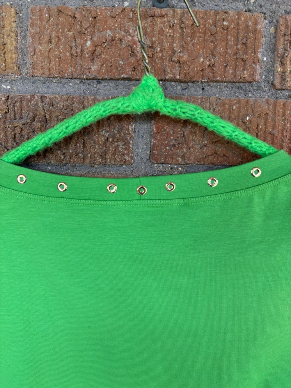 VTG St. John Sport T Shirt Lime Green Gold Embellishments Preppy Vacation Sz M - Picture 6 of 7